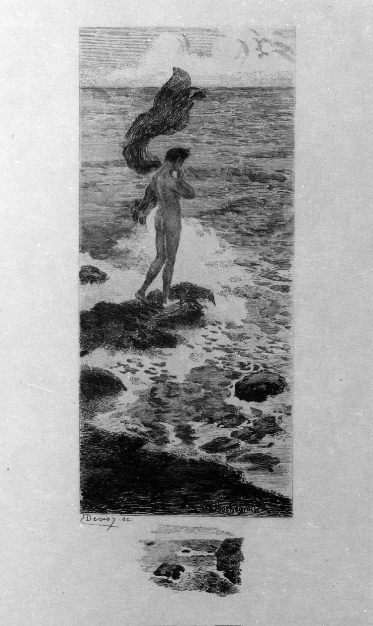 Ilustrace Georgese Antoine Rochegrosse (1859-1938) k filmu „Muž přes palubu“ básníka Charlese Baudelaira (1821-1867) ve filmu „Květy zla“ od Georges Marie Rochegrosse
