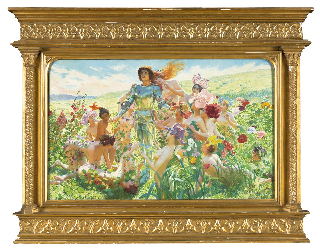 Květinový rytíř (olej na plátně) od Georges Marie Rochegrosse