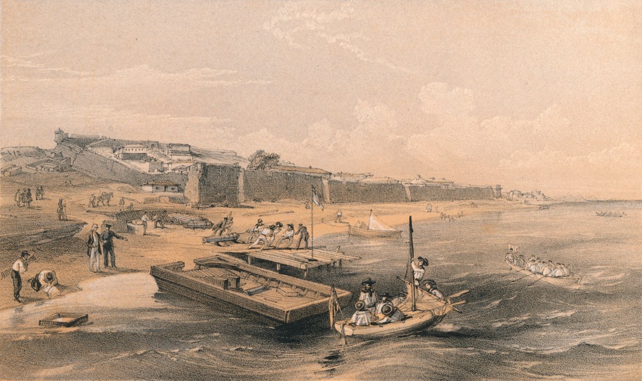 Pevnost Yenikale při pohledu k moři Azof, 1856 od Georges McCulloch