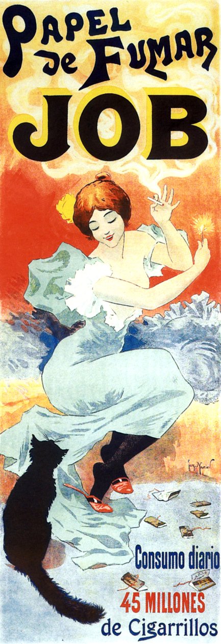 Reklamní plakát na cigaretový papír Job z roku 1894 (plakát) od Georges Meunier