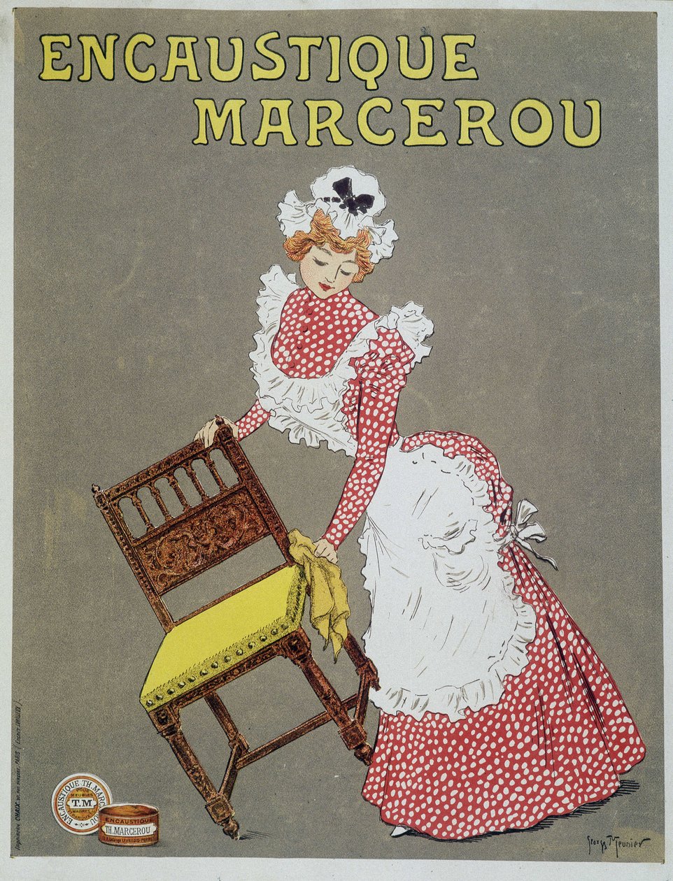 Reklama na vosk na dřevo „Encaustic Marcerou“ od Georges Meunier