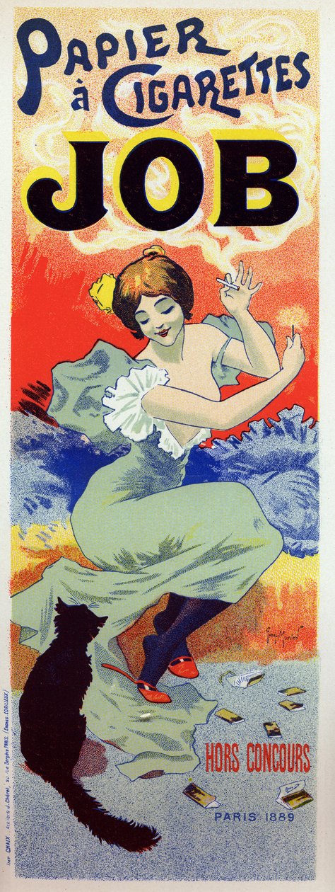životní styl. Práce balící papír na cigarety. Plakát Georgese Meuniera, Francie, kolem roku 1895 (plakát) od Georges Meunier
