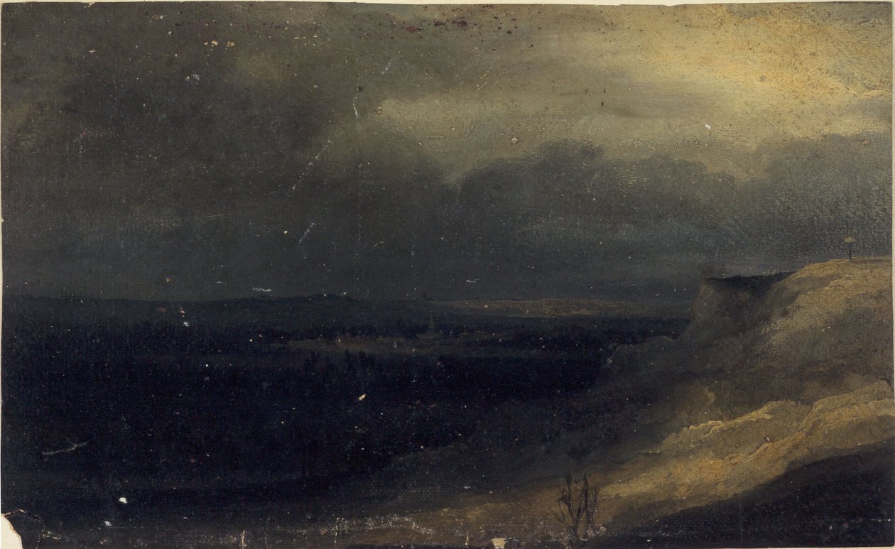 Předpokládaný pohled na Montmartre, kolem roku 1830 (malba) od Georges Michel
