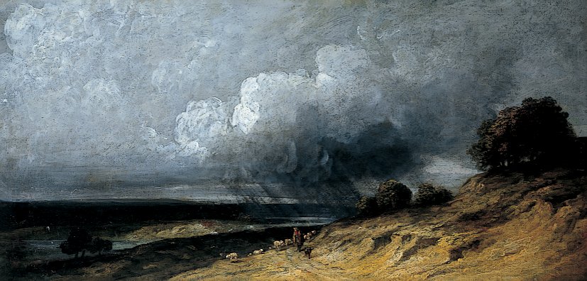 Bouře nad Montmartrem, cca 1763 - 1843 (olej na papíře) od Georges Michel