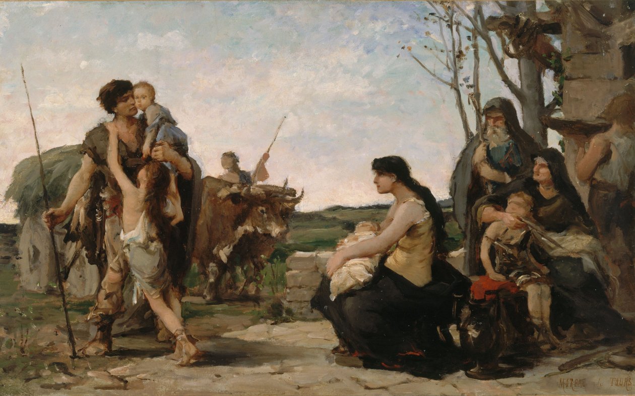 Náčrt svatební síně radnice 2. obvodu: Rodina od Georges Moreau de Tours