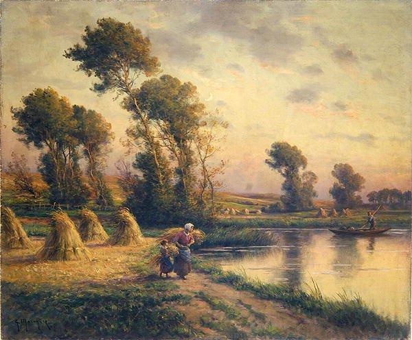 Venkovská krajina (olej na plátně) od Georges Philibert Charles Maroniez
