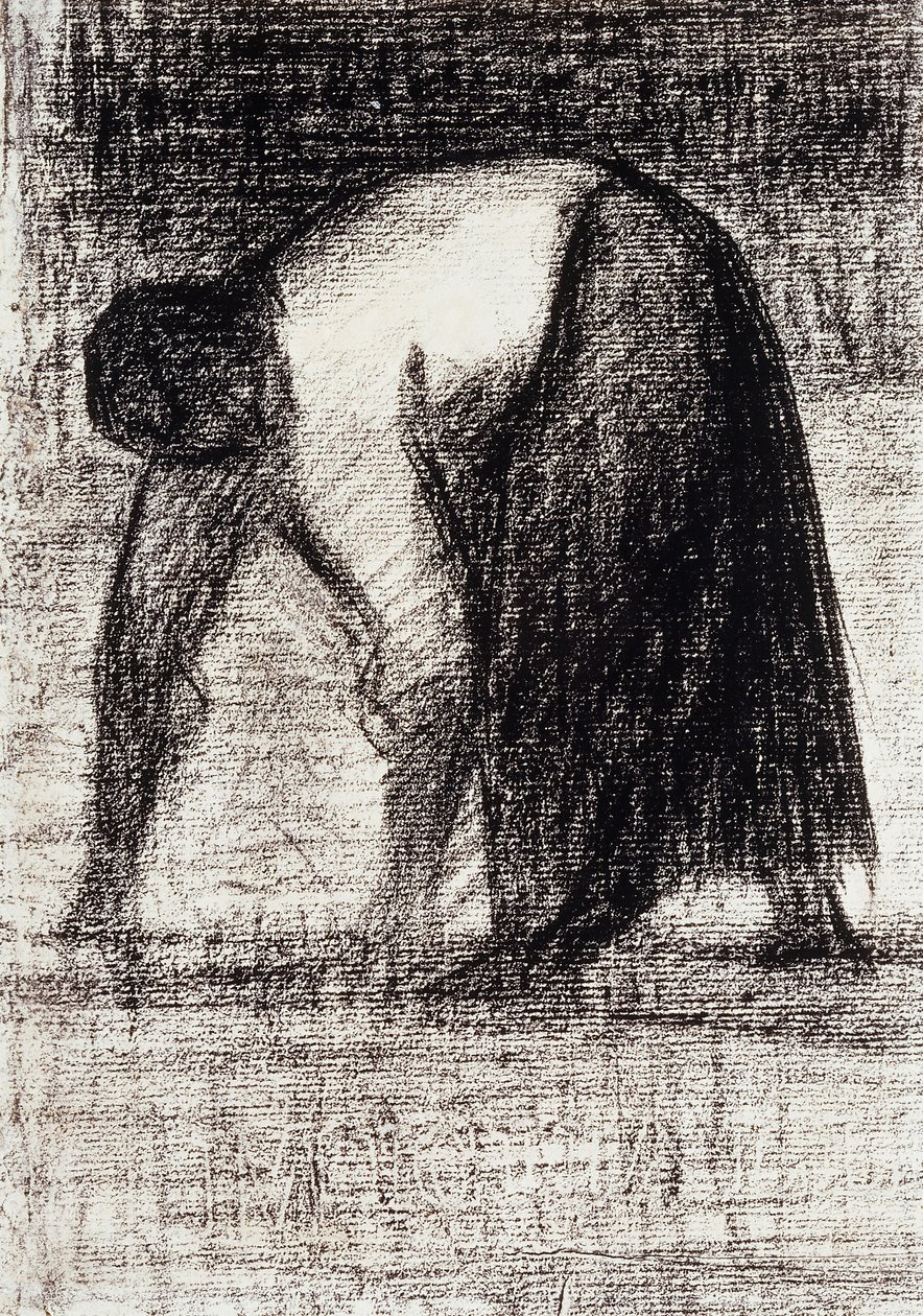 Rolnická žena s rukama v zemi; Paysanne les Mains au Sol, kolem roku 1882 od Georges Pierre Seurat