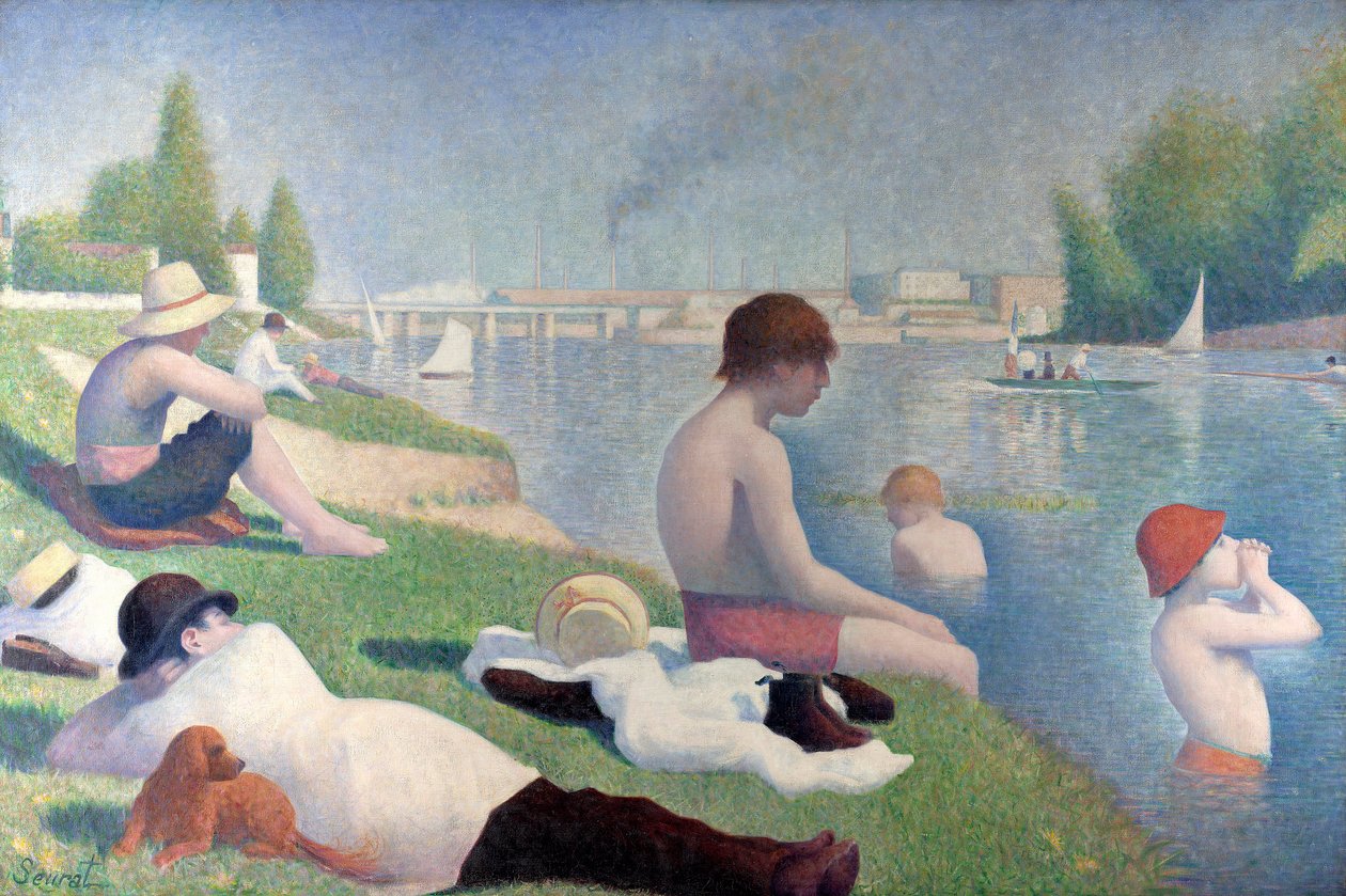 Koupající se v Asnières od Georges Pierre Seurat