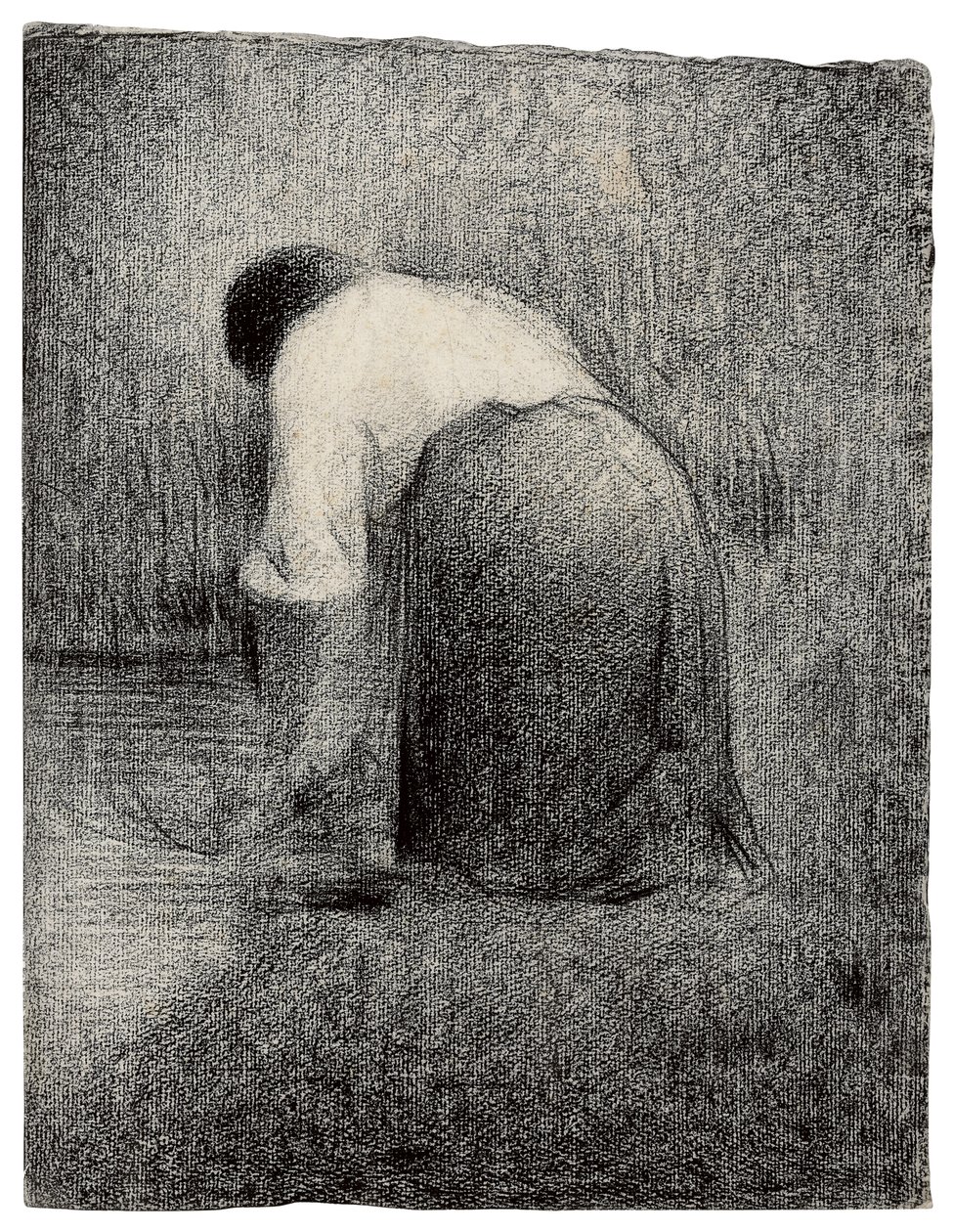 Klečící žena; Femme agenouillee, kolem roku 1881 od Georges Pierre Seurat