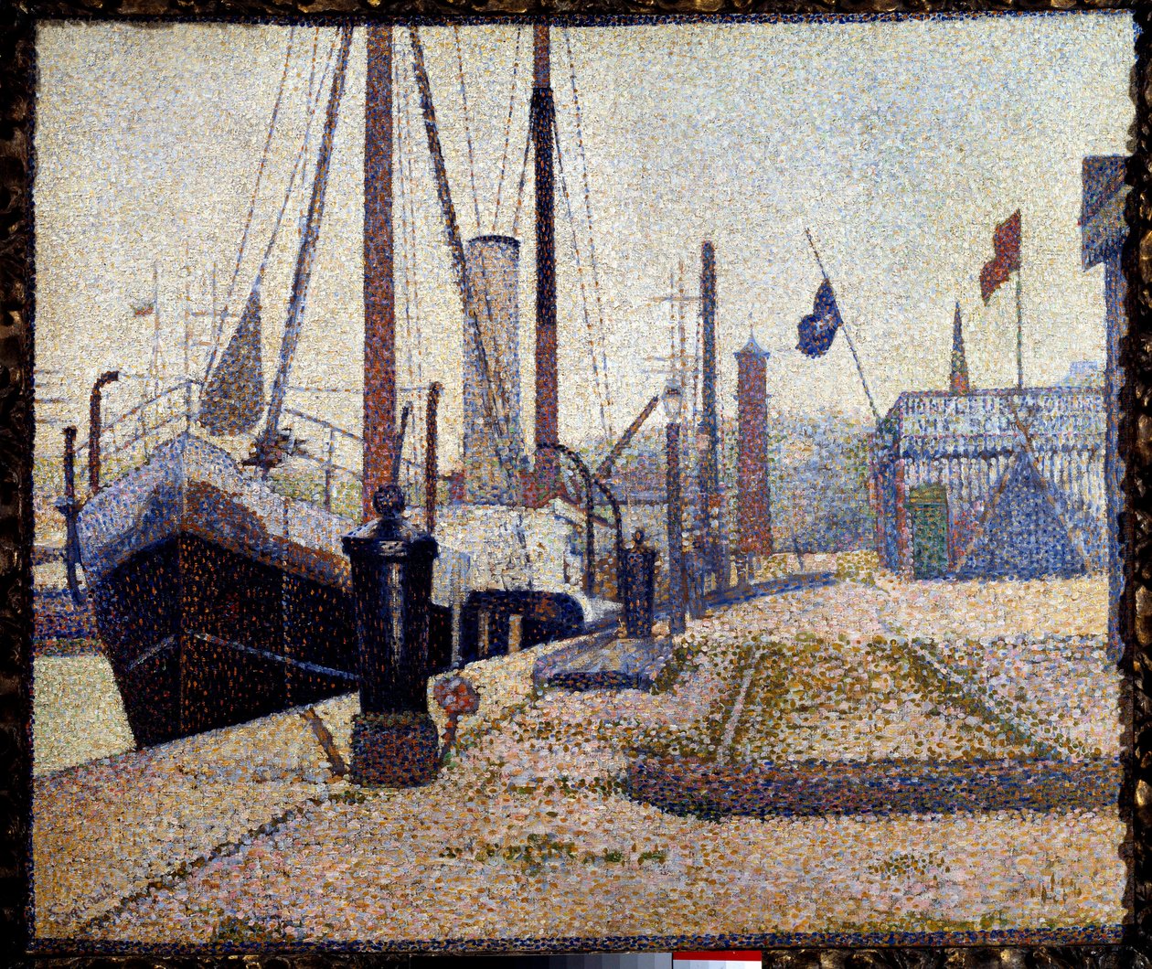 Plachetnice La Maria v přístavu Honfleur od Georges Pierre Seurat