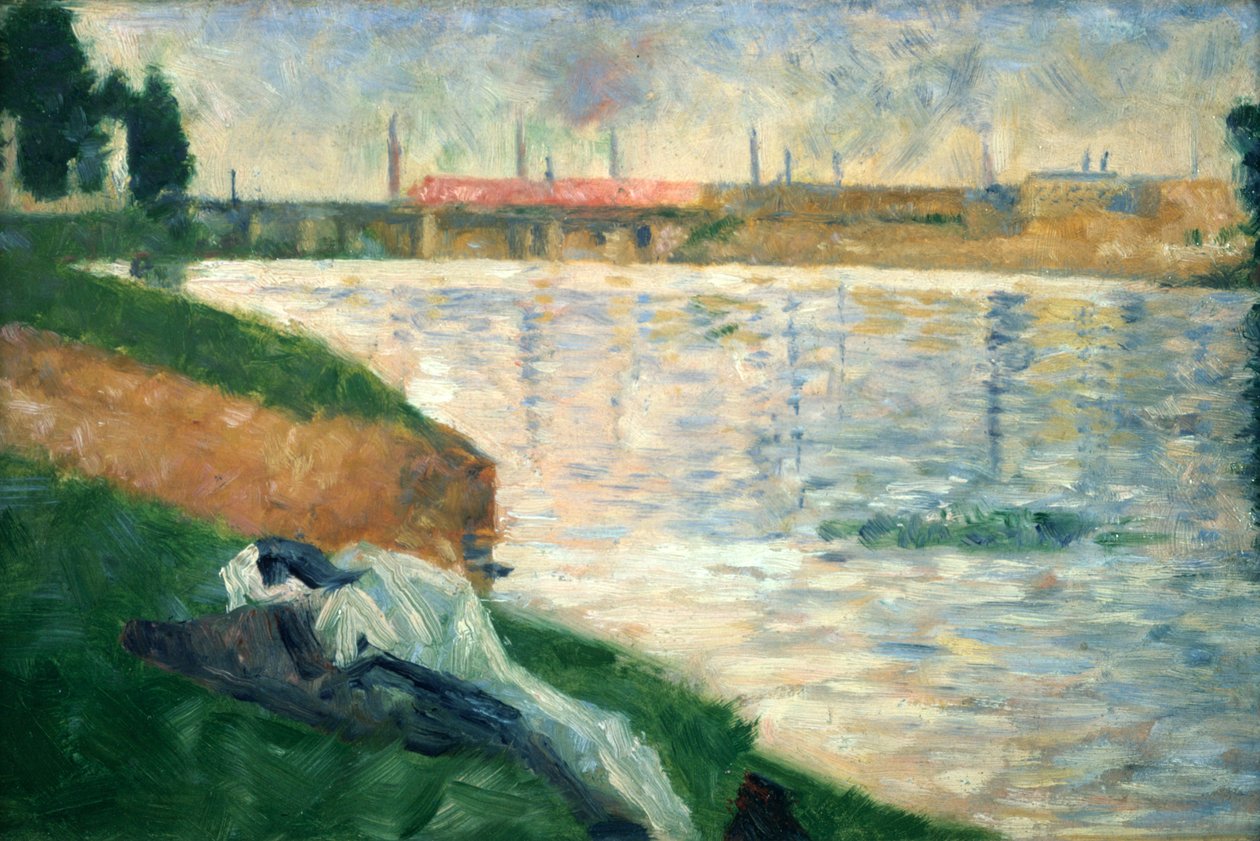 Šaty v trávě, 1883 od Georges Pierre Seurat