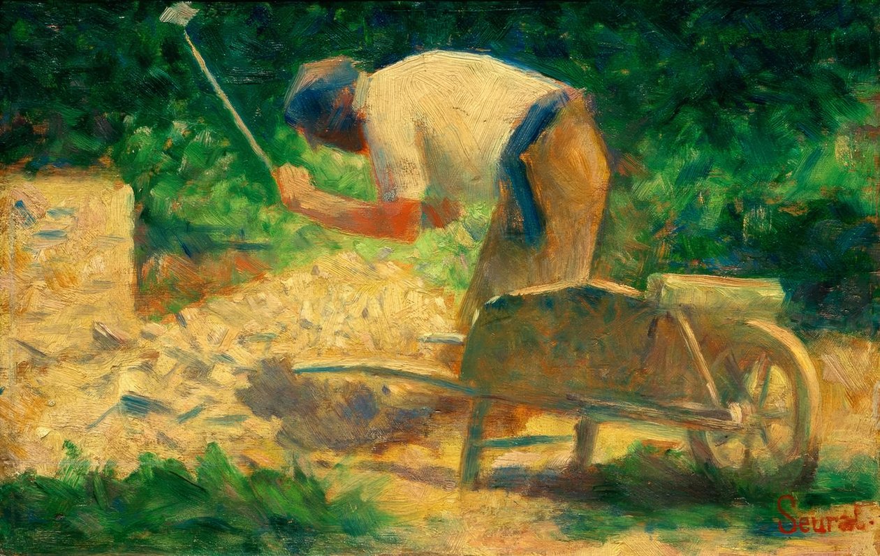 Lamač kamene s kolečkem, Le Raincy (Steinklopfer) od Georges Seurat