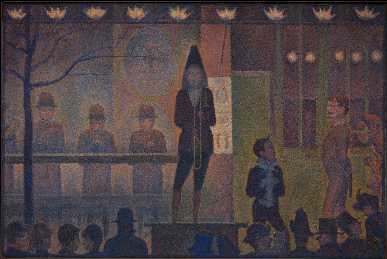 Cirkusová vedlejší atrakce od Georges Seurat