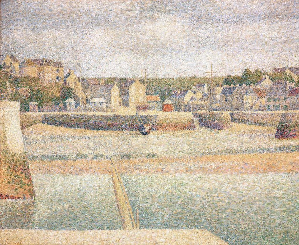 Vnější přístav Porten-Bessin při odlivu od Georges Seurat