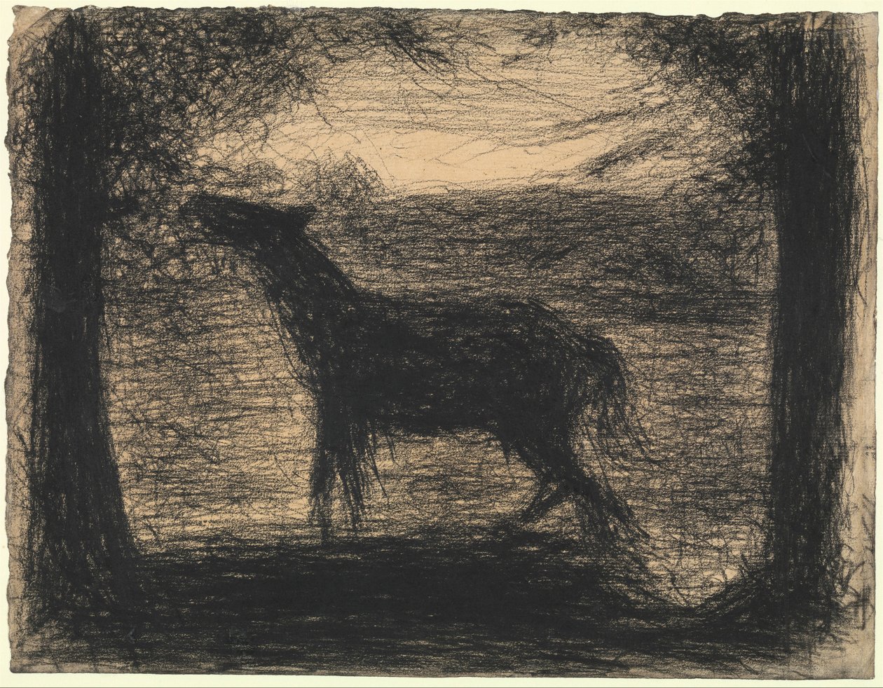 Hříbě (Le Poulain), 1882-83 (příběh tužkou na papíře) od Georges Seurat