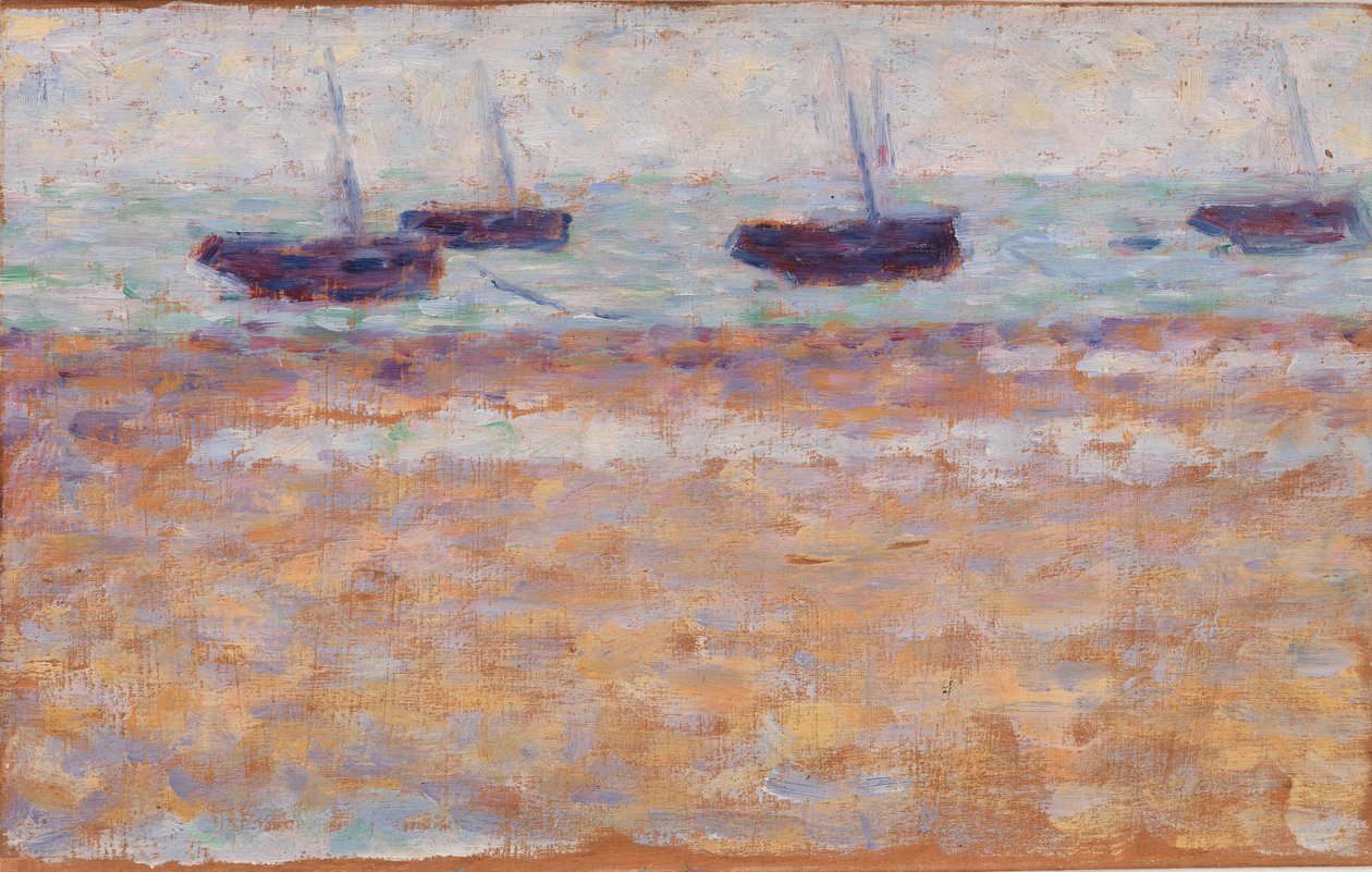 Čtyři lodě v Grandcamp od Georges Seurat
