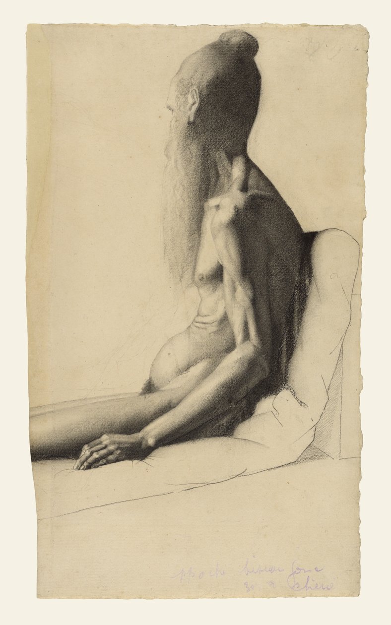 Studie aktu starého muže (Père Bainville) od Georges Seurat