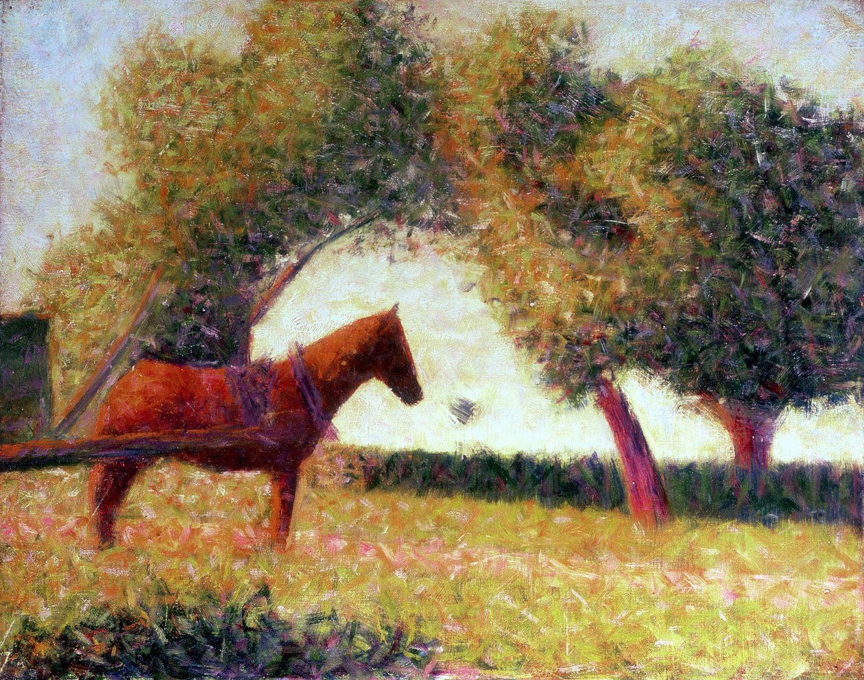 Zapřažený kůň, 1883 od Georges Seurat