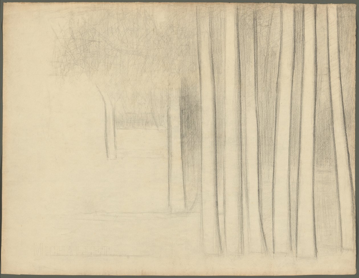 Kmeny stromů (studie pro La Grande Jatte) od Georges Seurat