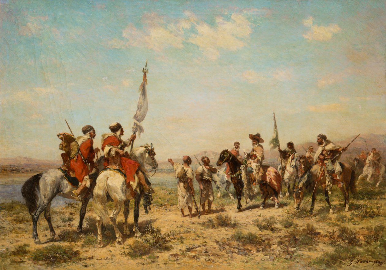 Lovecká párty (olej na plátně) od Georges Washington