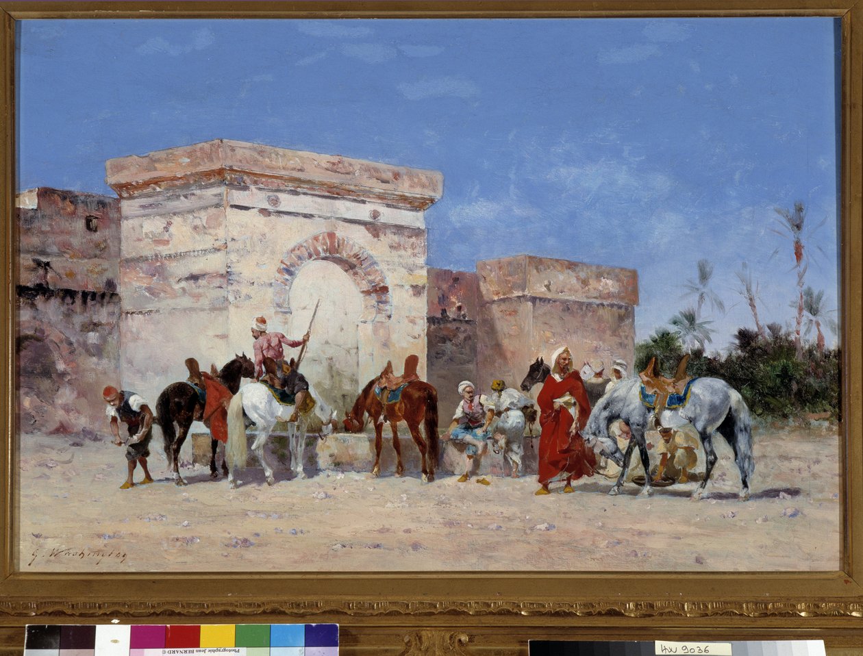 Untitled The break má zdroj oázy v poušti. Obraz od Georgese Washingtona (1827-1910) Povinná zmínka: Collection foundation needs de Provence, Marseille od Georges Washington