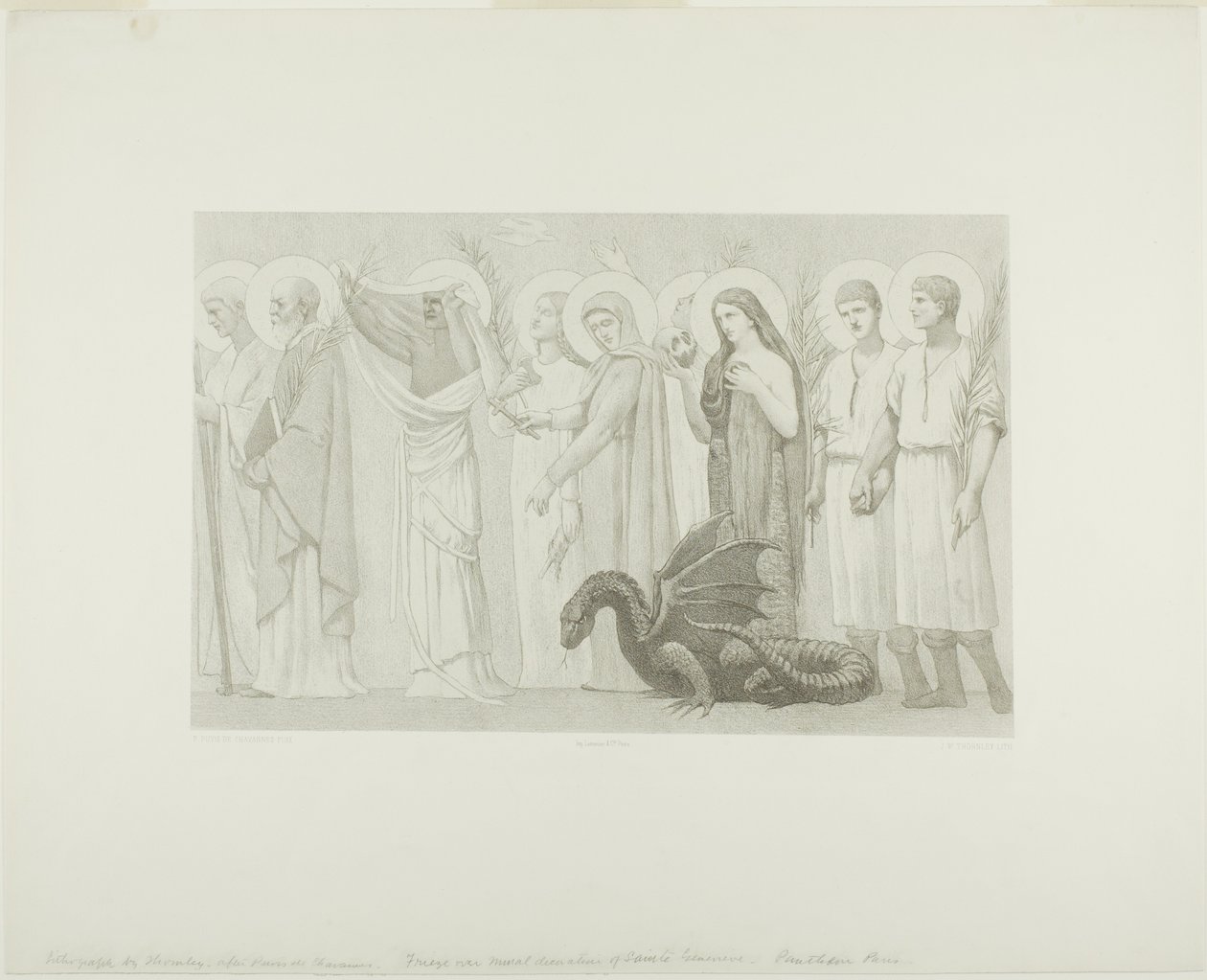 Pastýřský život svaté Geneviève (pravý panel) od Georges William Thornley