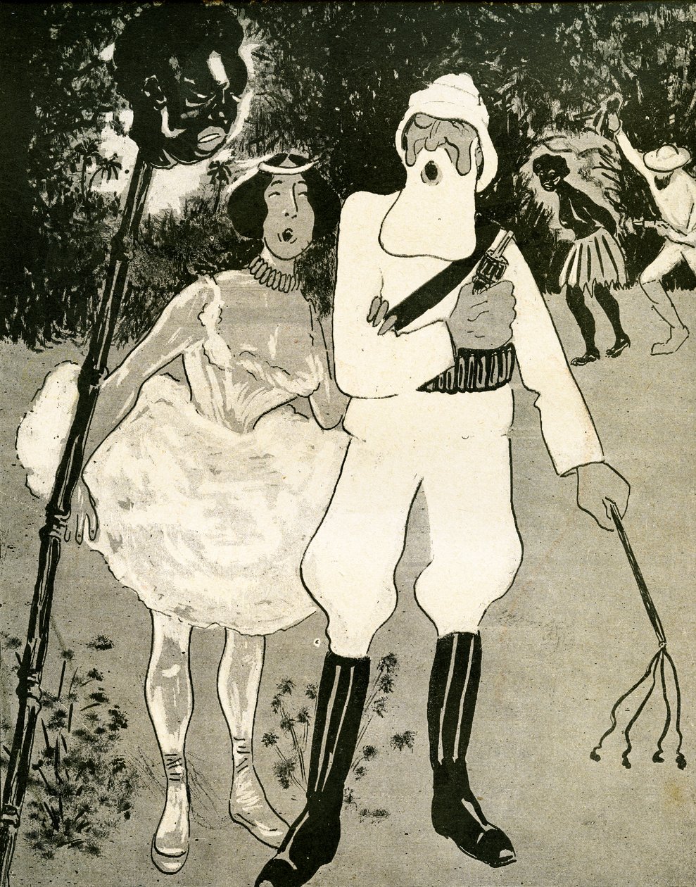 Leopold II a Cleo de Merode zpívají operetní duet, 1904. od Georges d 1878 1937 Ostoya