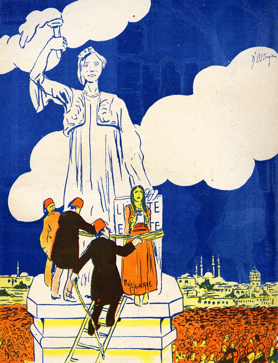 Turecko připoutá Bulharsko k Soše svobody, 1908. od Georges d 1878 1937 Ostoya