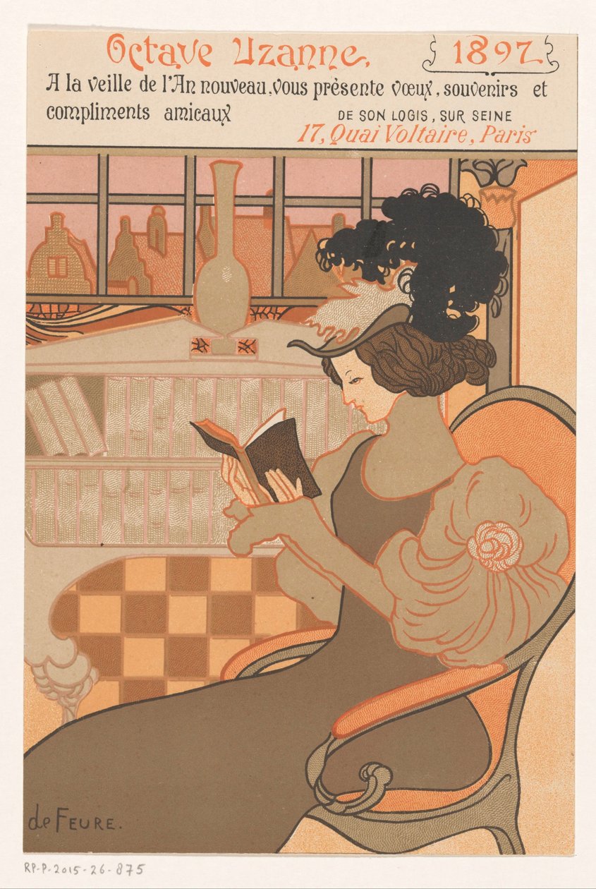 Novoroční přání od Octave Uzanne na rok 1897 od Georges de Feure