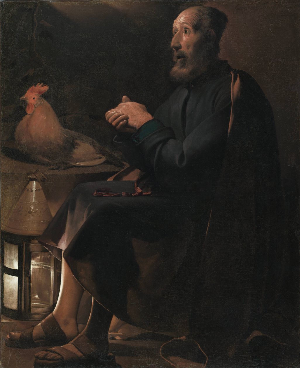 Francouzsky: Les larmes de Saint-Pierre Saint Peter Repentant od Georges de La Tour