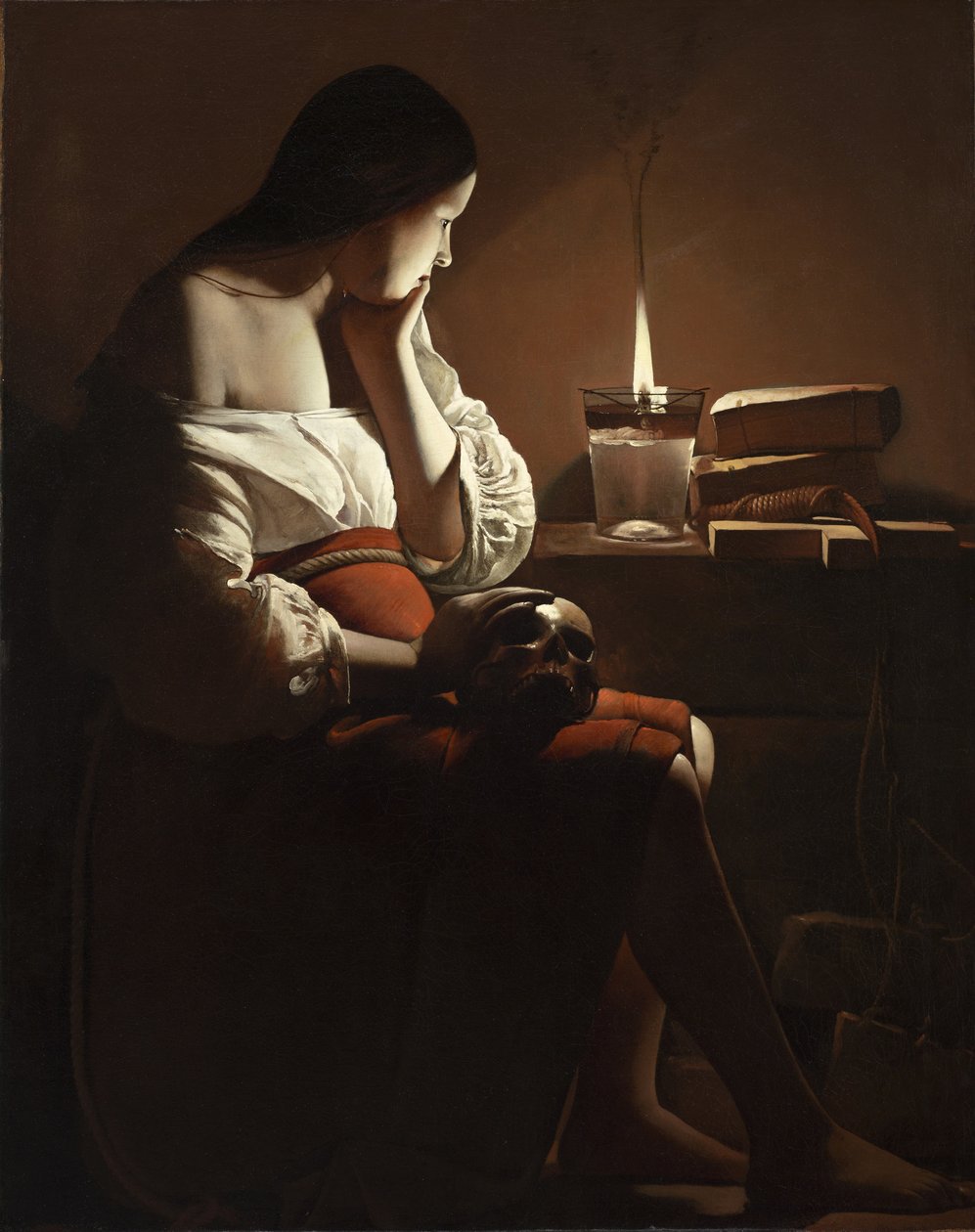 Georges de La Tour - Magdaléna s kouřícím plamenem, asi 1635-37 od Georges de La Tour