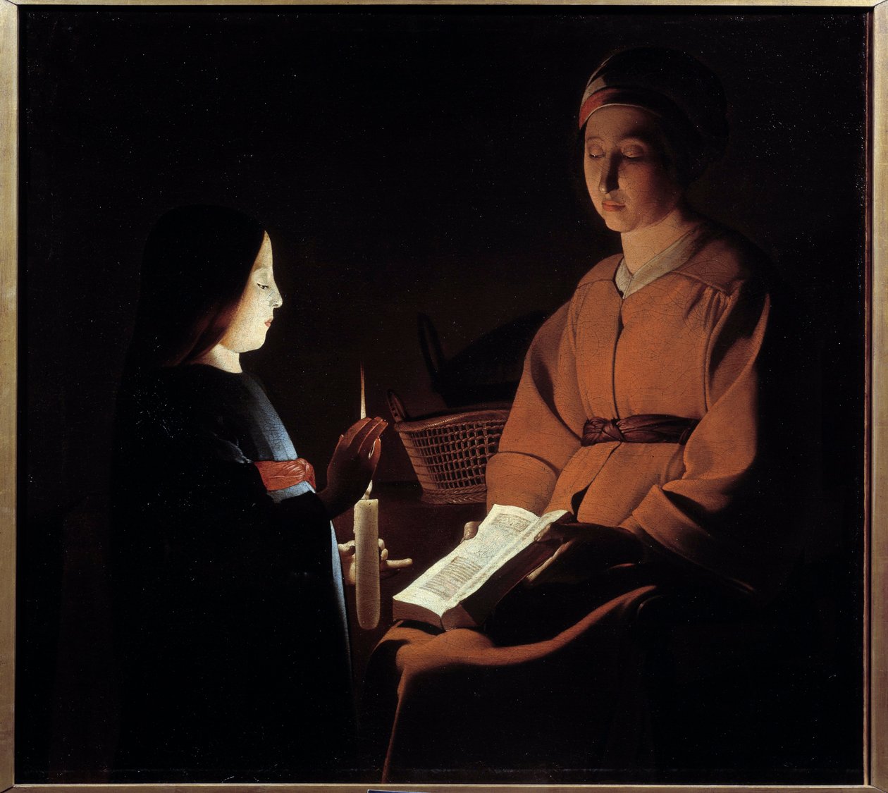 Výchova panny. Obraz od Georgese De La Tour (1593-1652) od Georges de la (after) Tour