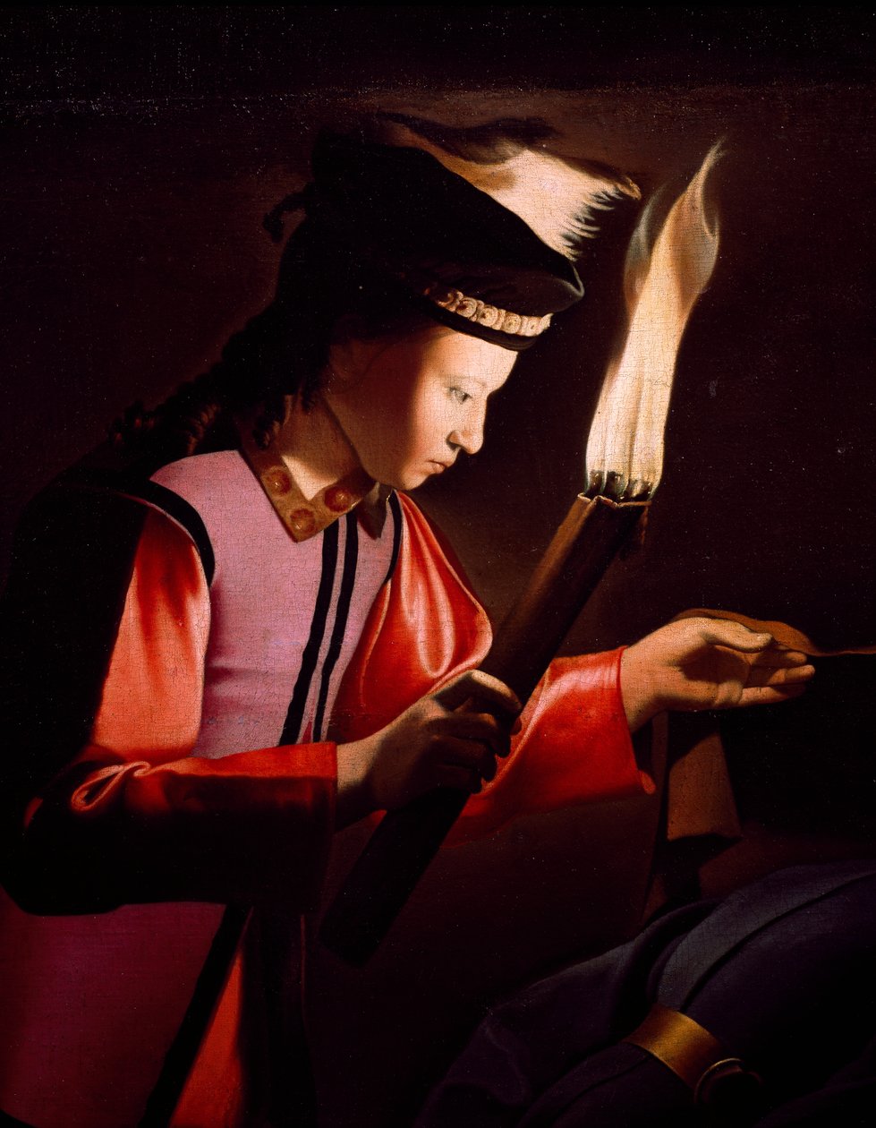 Objev těla St Alexis, Georges de La Tour (1593-1652), Detail od Georges de La Tour