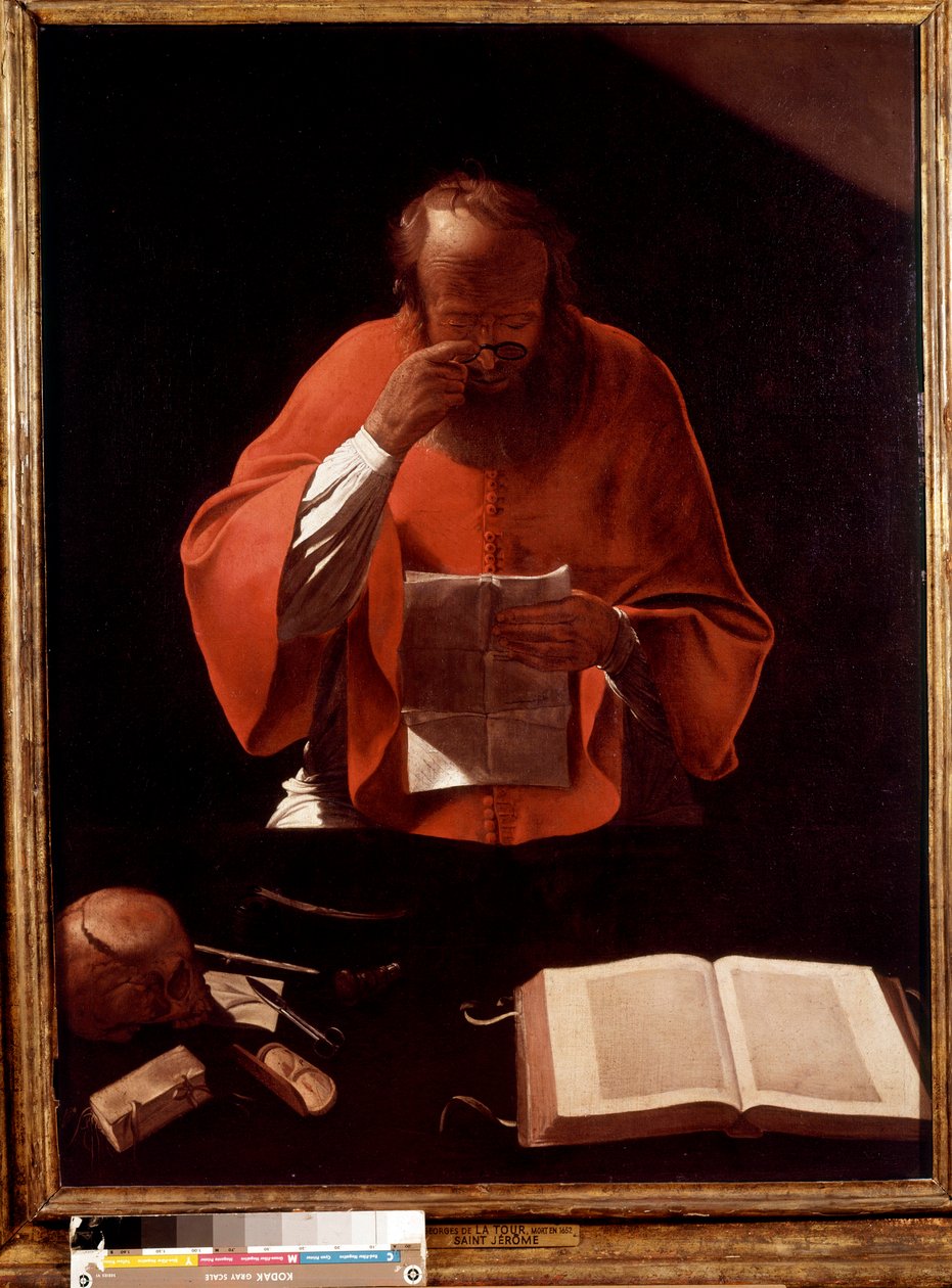Znázornění svatého Jeronýma při čtení Obraz od Georgese de la Tour od Georges de La Tour