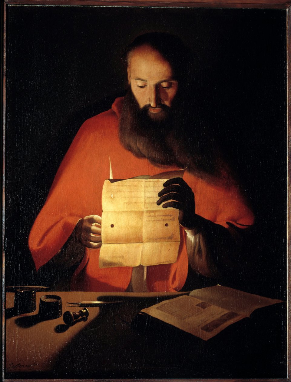 Svatý Jeroným čtení. Obraz od Georgese De La Tour (1593-1652) od Georges de La Tour