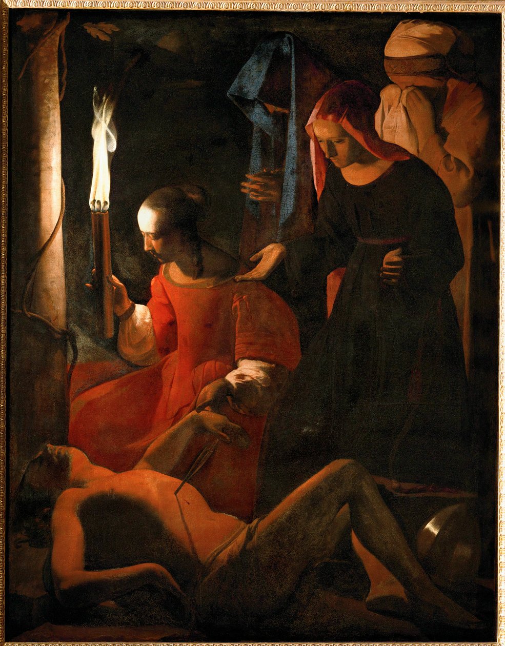 Svatý Šebestián ošetřovaný svatou Irenou... od Georges de La Tour