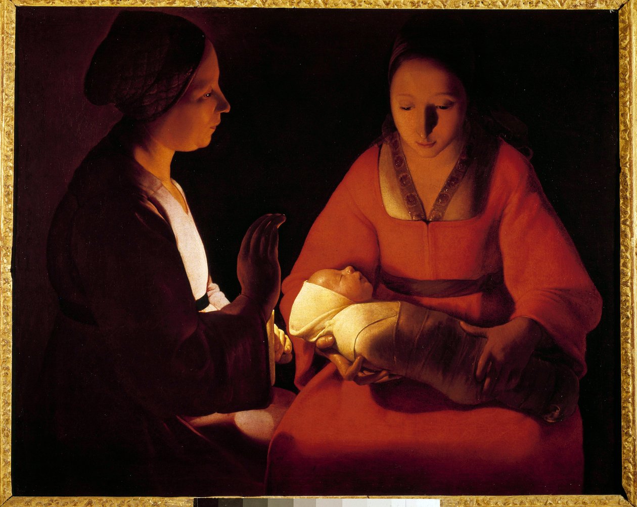 The New Born Child (The New Born Child). Obraz od Georgese De La Tour (1593-1652) od Georges de La Tour