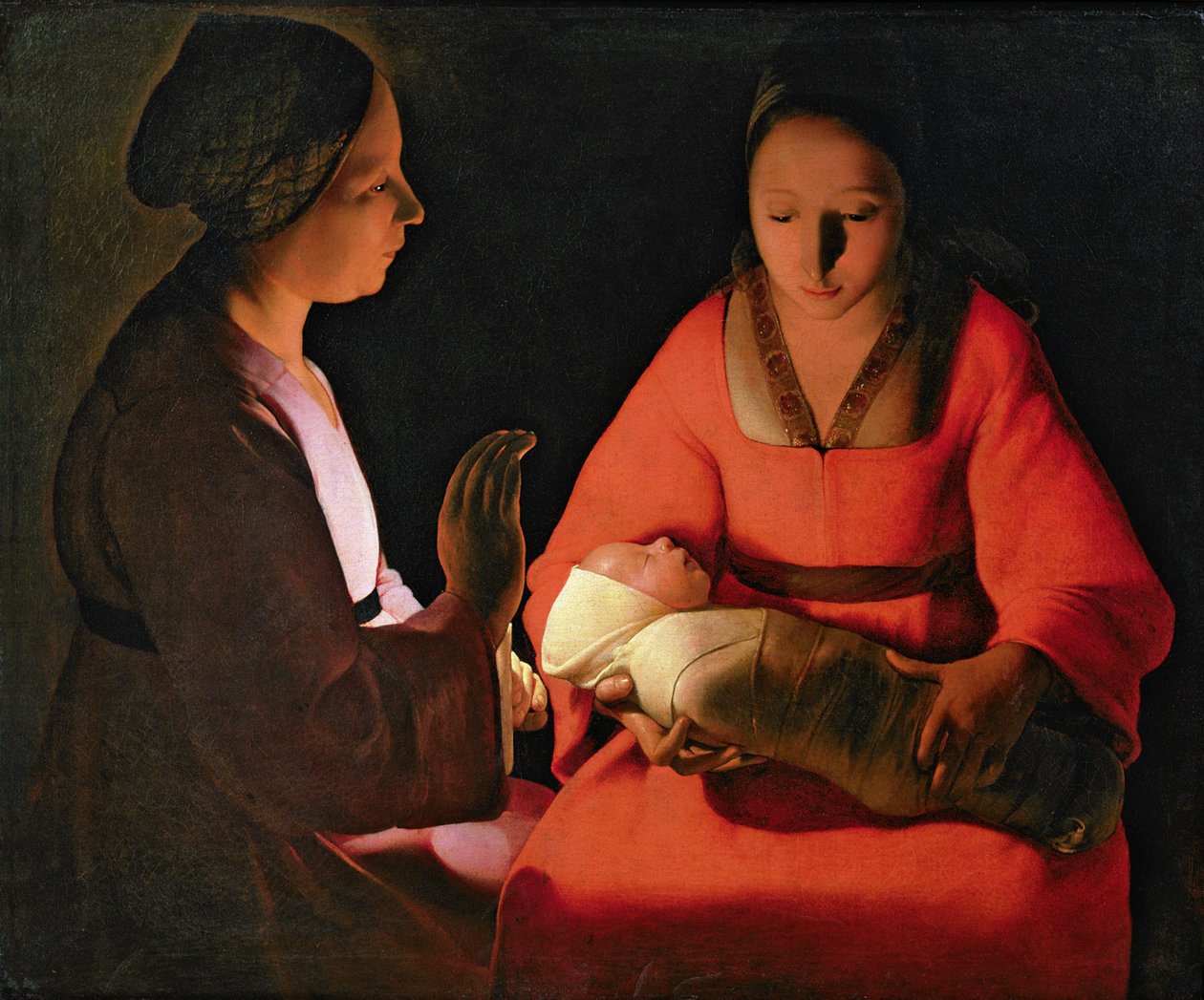 The New Born Child, konec 40. let 17. století (olej na plátně) od Georges de La Tour