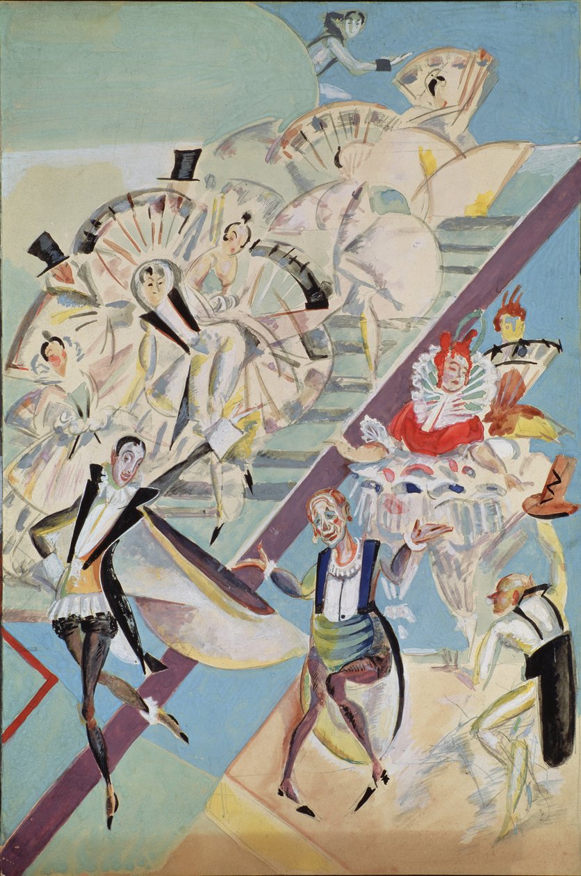 Scénický návrh k operetě Girofle-Giroflia Ch. Lecocq, 1922 od Georgy Bogdanovich Yakulov