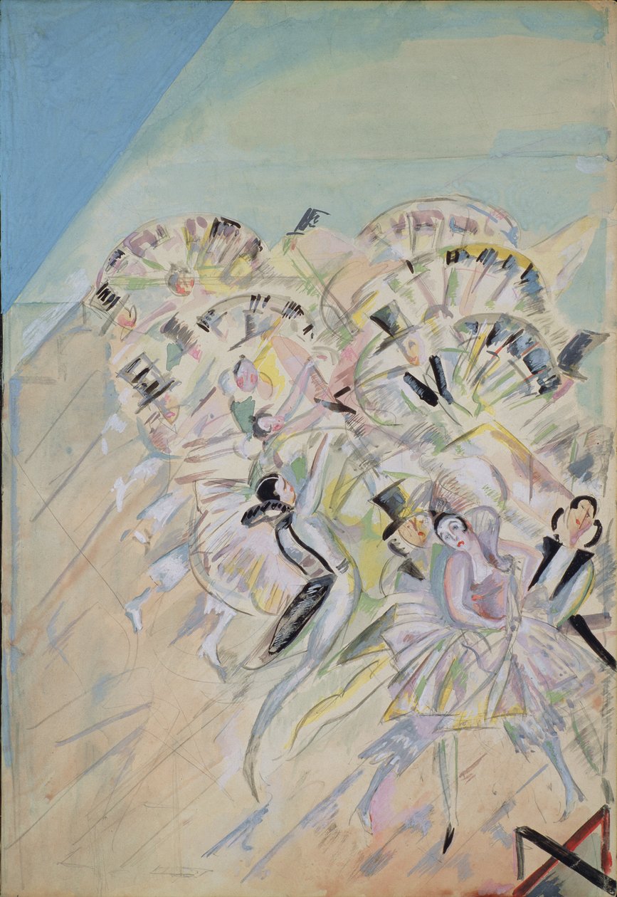 Scénický návrh k operetě Girofle-Giroflia Ch. Lecocq, 1922 od Georgy Bogdanovich Yakulov