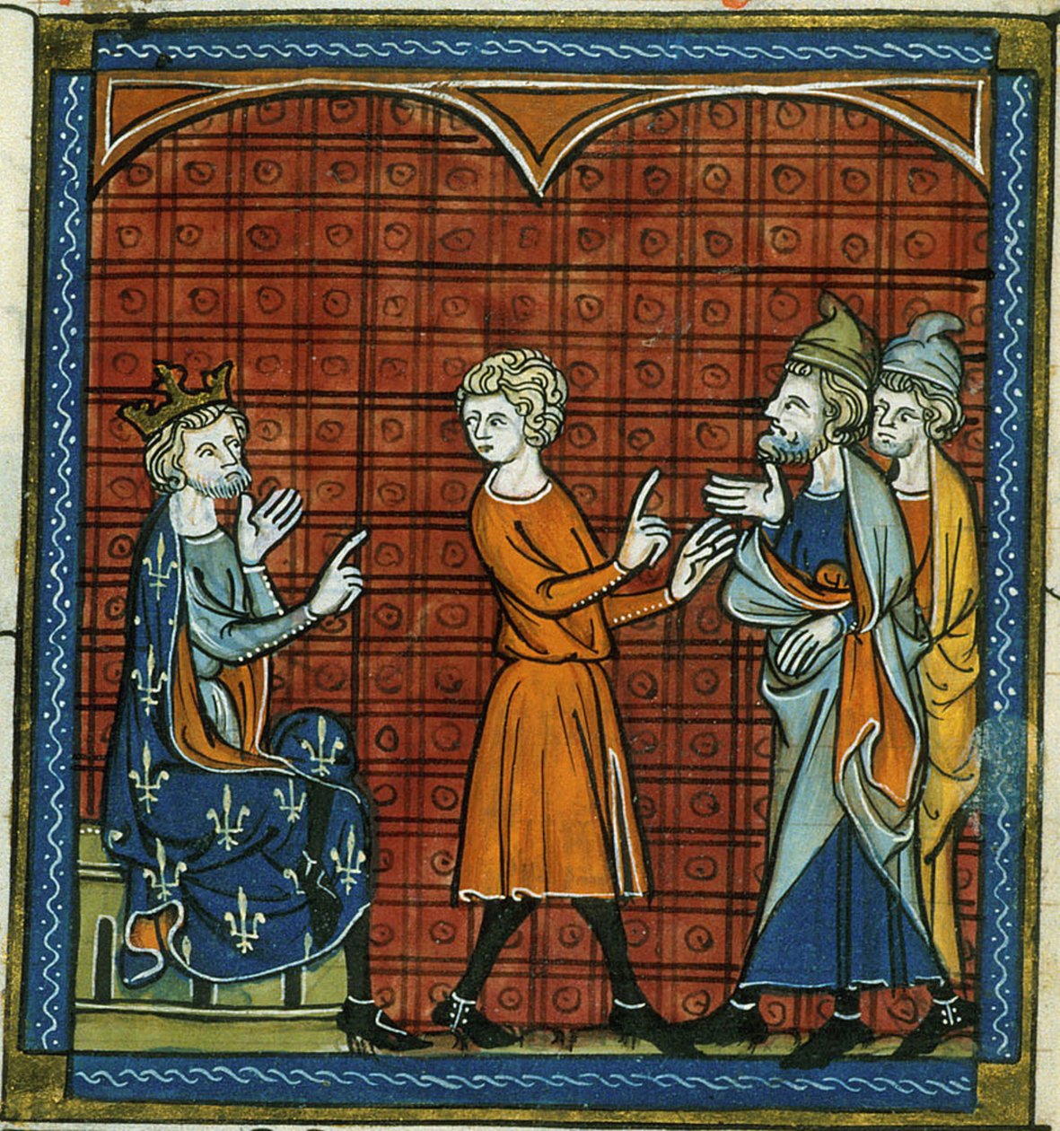 Vyhnání Židů, z Chroniques de France ou de St Denis, 14. století (22702885262) od Georgia Levan Ramishvili from Tbilisi