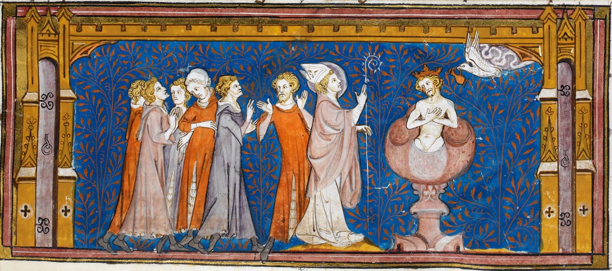 Křest Klovisův, z Chroniques de France ou de St Denis, 14. století (22727635581) od Georgia Levan Ramishvili from Tbilisi