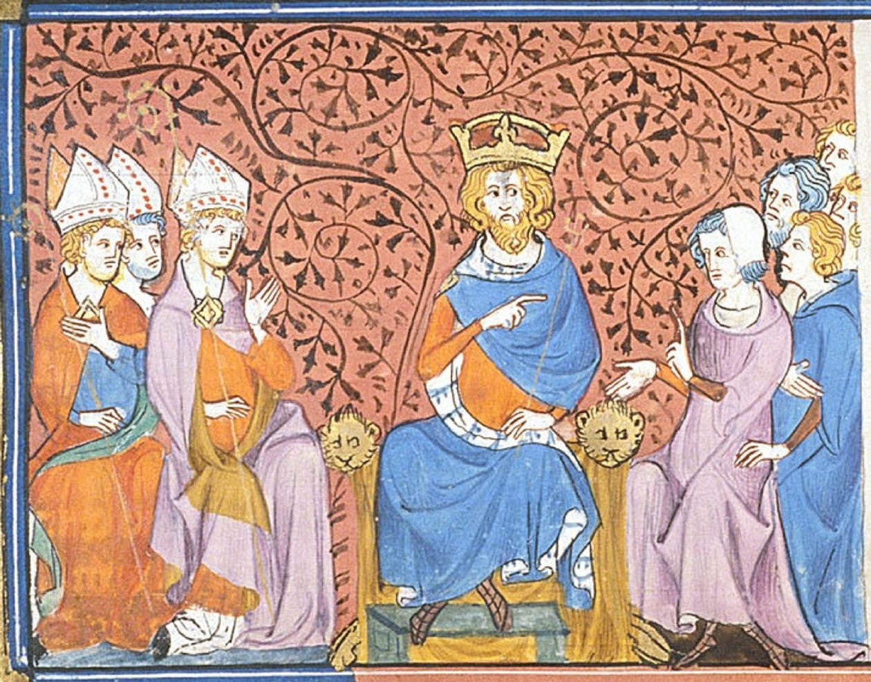 Karel Veliký v radě, z Chroniques de France ou de St Denis, 14. století (22702883582) od Georgia Levan Ramishvili from Tbilisi