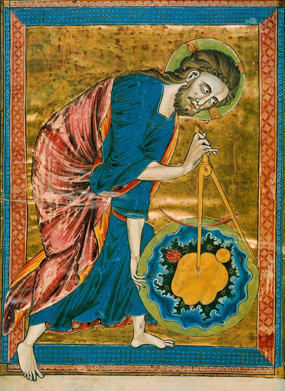 Bůh geometr, Codex Vindobonensis 2554, asi 1220-1230 (29304249070) od Georgia Levan Ramishvili from Tbilisi