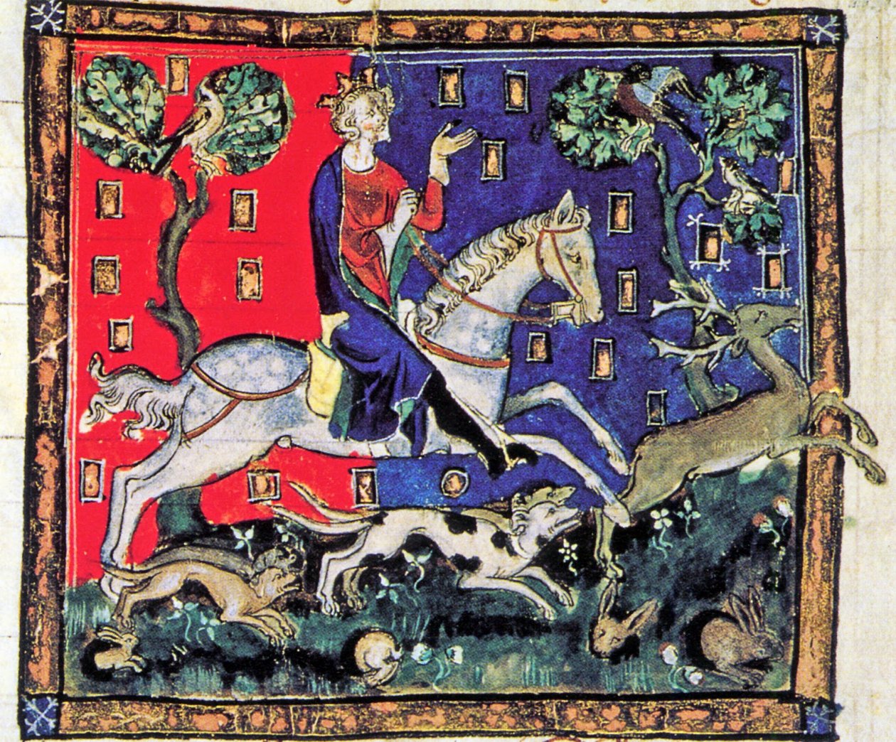 Král Jan, Lov s psy, De Rege Johanne, 1300-1400 (26101230351) od Georgia Levan Ramishvili from Tbilisi