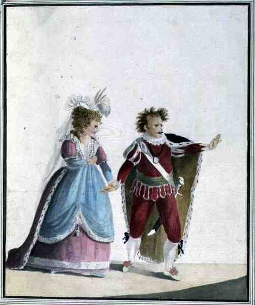 John Edwin (1749-90) a Sarah Siddons (1755-1831) (akvarel na papíře) od Georgiana Jane Keate