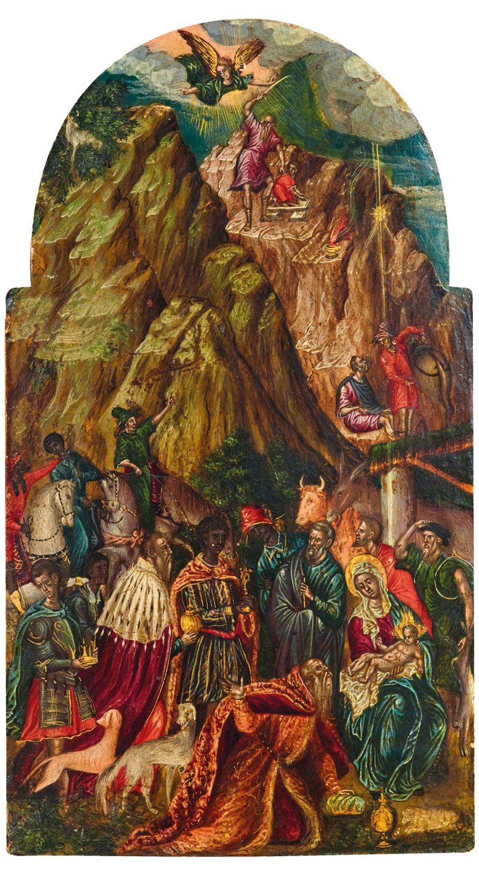 Obětování Izáka a Klanění tří králů, 16. století. od Georgios Klontzas