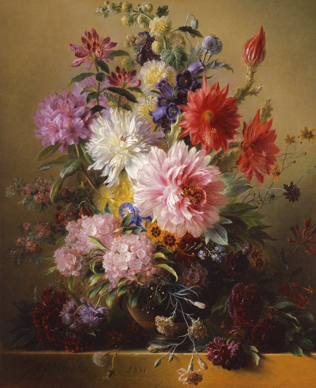 Zátiší s květinami, 1837 od Georgius Jacobus Johannes van Os