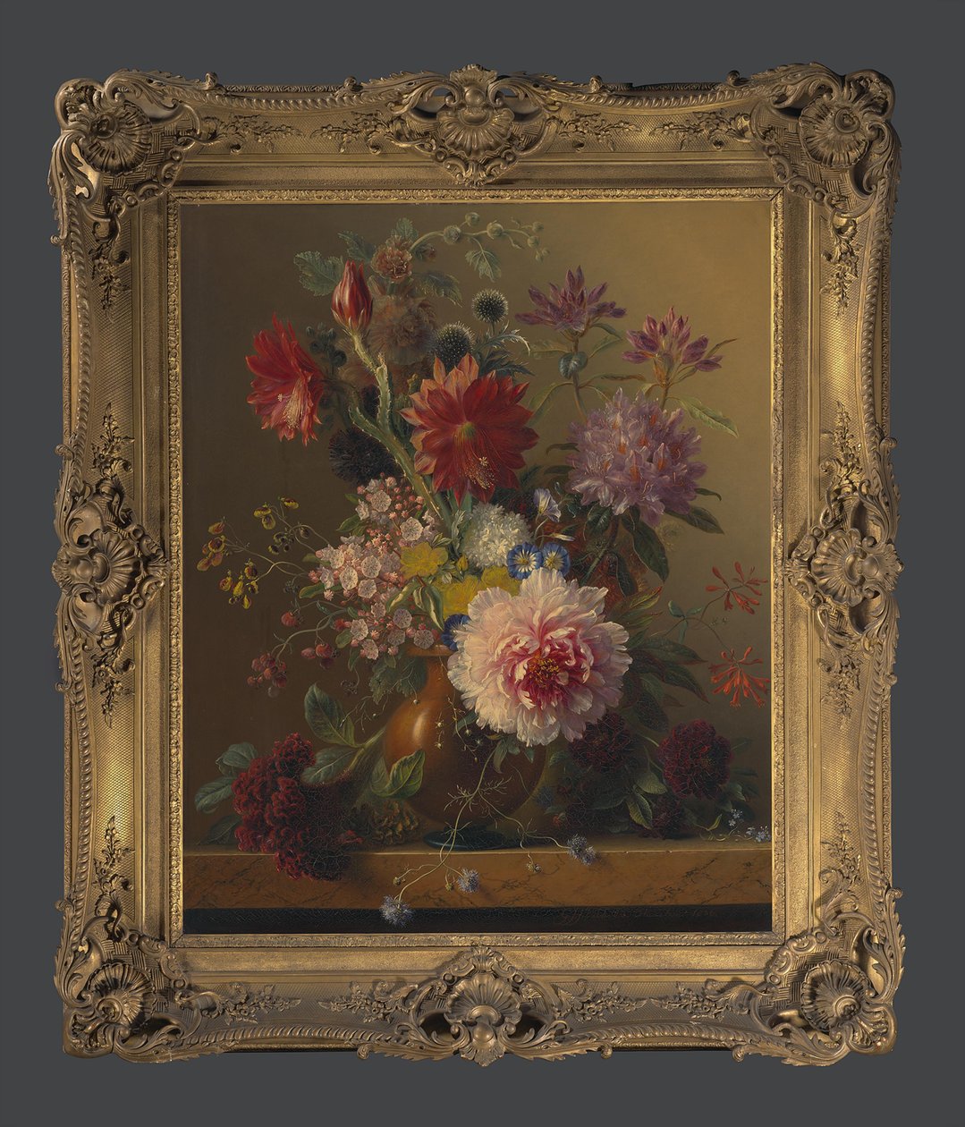 Květinové zátiší s pivoňkou od Georgius Jacobus Johannes van Os