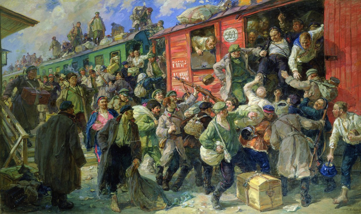 Spontánní uvolnění carských ozbrojených sil v roce 1917 od Georgiy Konstantinovich Savitsky